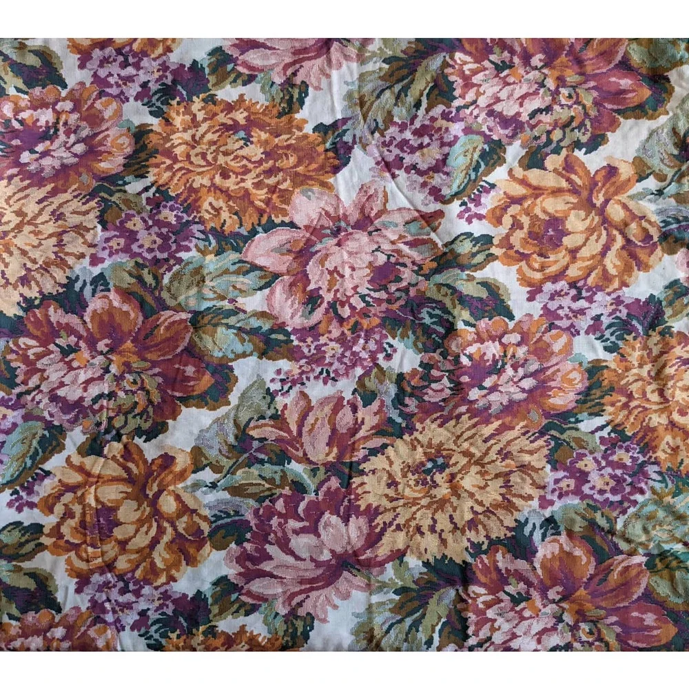 Vintage Baroque Floral Print Fabric, Large‎ Scale Floral Print, 42